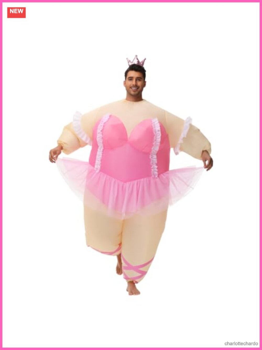 Adult Inflatable Ballet Costume with Crown Headband Halloween Role Play
